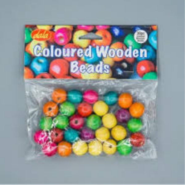 Wooden beads 14mm - assorted