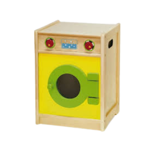 Wooden toy washing machine