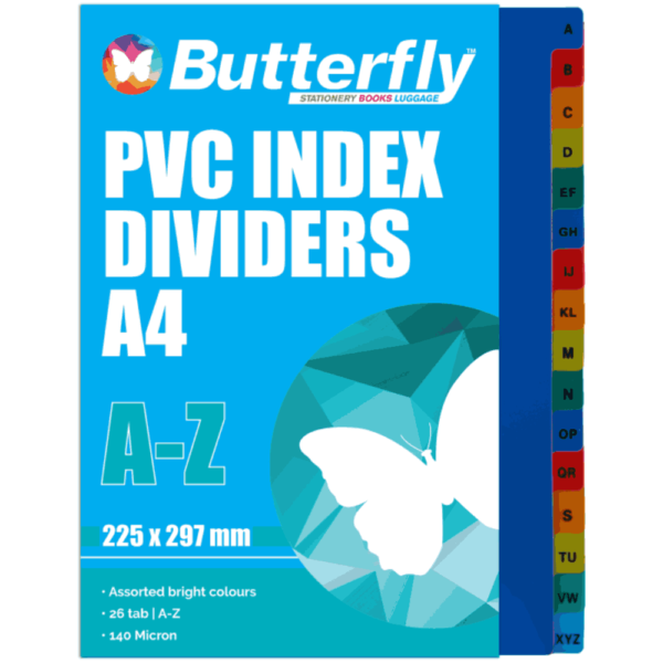 File divider butterfly a-z plastic fil047