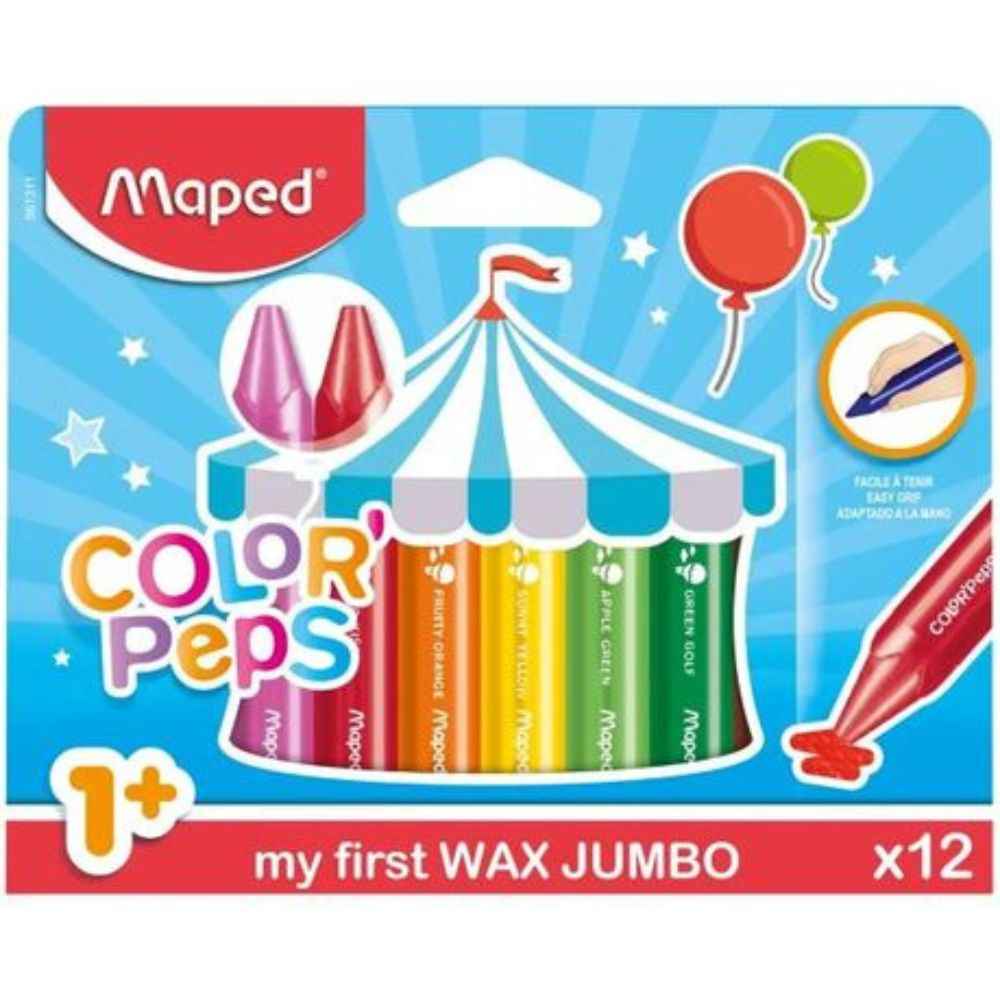 Wax crayon jumbo maped 12's