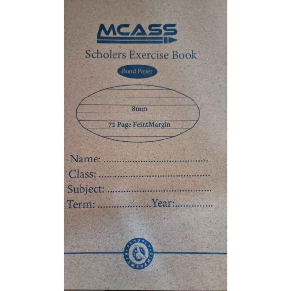 Mcass Scholers exercise book Bond paper 8mm – 72 page feint margin